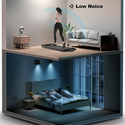 Treadmill with Incline, Remote Control, and Holder - 12 km/h Walking Pad