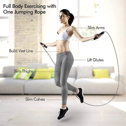 Adjustable Tangle-Free Speed Jump Rope with Ball Bearings and Foam Handles for Home Fitness and Body Slimming Workouts