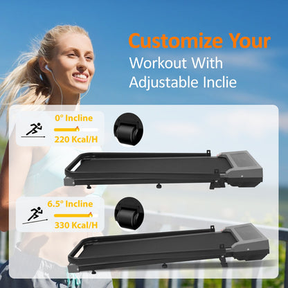 Treadmill with Incline, Remote Control, and Holder - 12 km/h Walking Pad