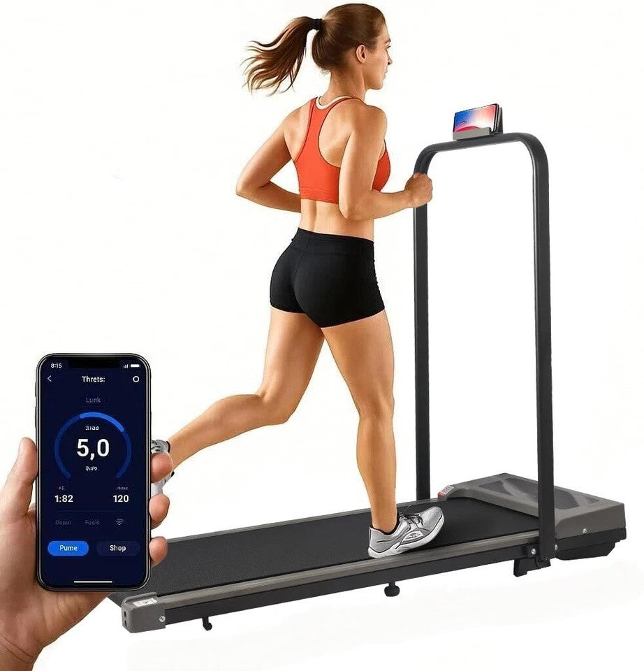 Treadmill with Incline, Remote Control, and Holder - 12 km/h Walking Pad