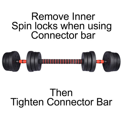 Exersci Adjustable Dumbbell Barbell Weights Set 20-40Kg with Kettlebell Option